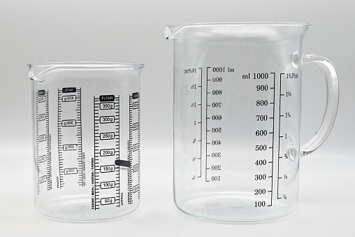 Empty measuring beaker isolated on a white background with clipping path.