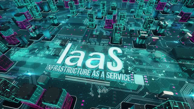 Infrastructure as a Service IaaS with digital technology hitech concept