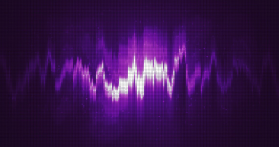 Abstract purple energy equalizer from particles and points Abstract background.