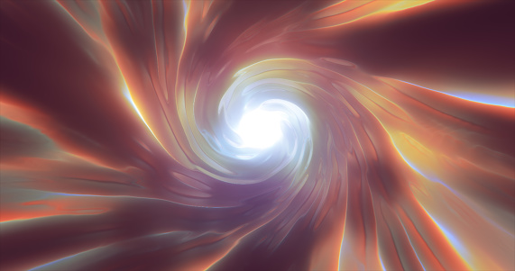 Abstract energy yellow tunnel twisted swirl of cosmic hyperspace magical bright glowing futuristic hi-tech with blur and speed effect background.
