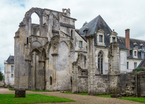 Ruins of the Saint Wandrille abbey in northern France