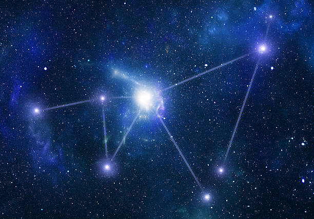 Zodiacal constellations. Capricornus Schematic representation of the zodiacal constellation "Capricornus", color corresponds to a zodiac sign constellation stock pictures, royalty-free photos & images