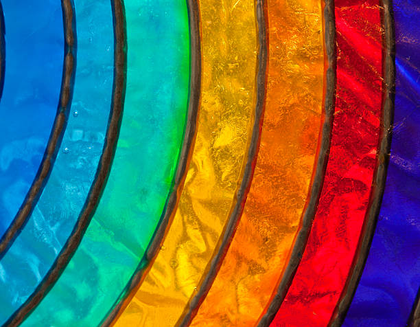 Arco-íris de vidro Manchado - fotografia de stock