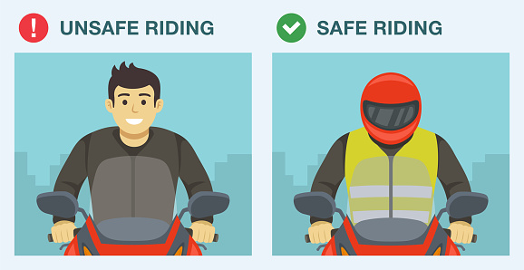 Darf Man Kopfhörer Beim Motorradfahren Tragen Sicheres Und Unsicheres Motorradfahren Nahaufnahme Eines