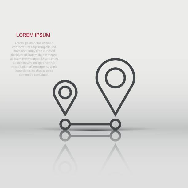 istock Distance pin icon in flat style. Gps navigation vector illustration on white isolated background. Communication travel business concept. 1494195673