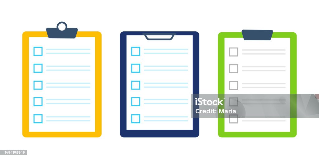 Object Checklist Checklist Set Stock Illustration - Download Image Now - Black Color ...