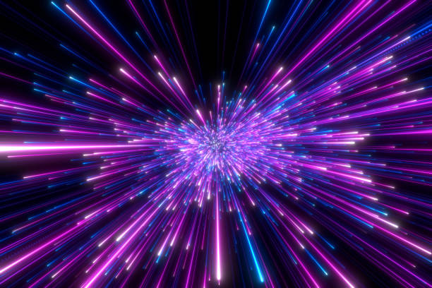 istock Speed of light in space on dark background. 1494200214