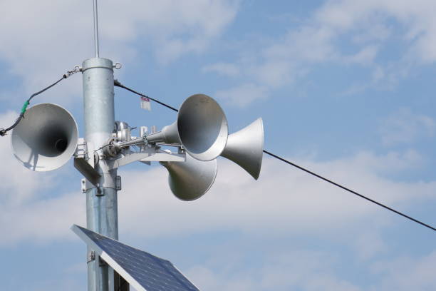 istock outdoor public address system consisting of five amplification megaphones 1494200840
