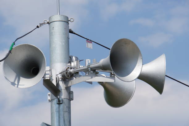 istock outdoor public address system consisting of five amplification megaphones 1494200841