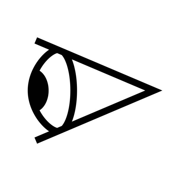 einfaches symbol für die augenseite. vektor. - seitenansicht stock-grafiken, -clipart, -cartoons und -symbole