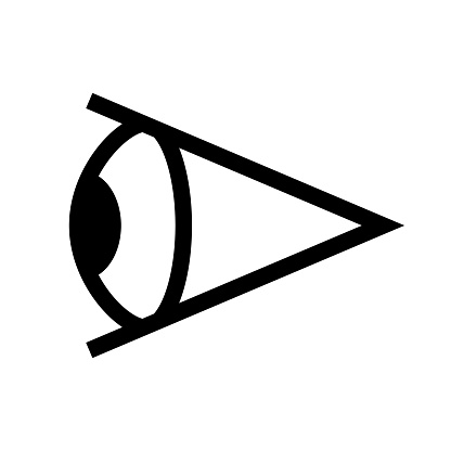 Simple eye side icon. Editable vector.