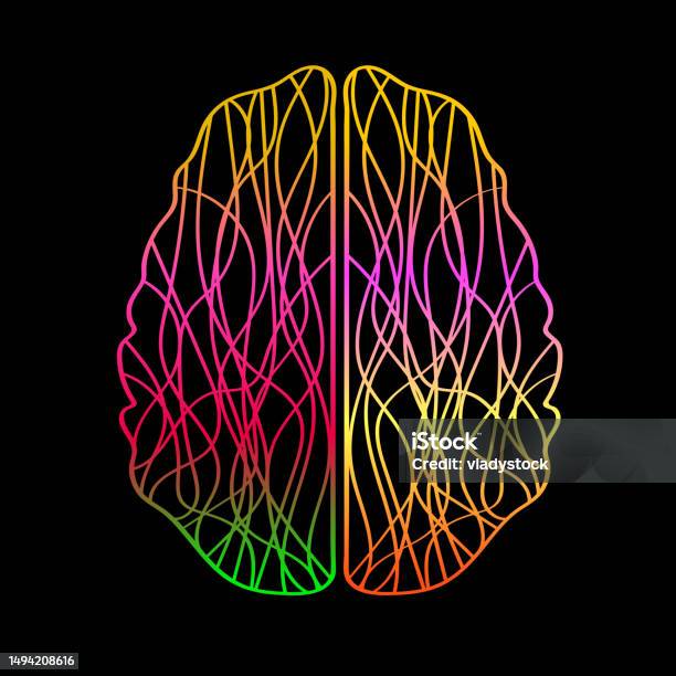 Abstract. Brain Color Abstract Human Brain Of Colorful Stripes And Lines Stock Illustration ...