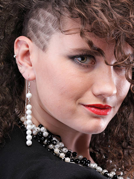 istock Ear super piercing woman curly girl 149421205