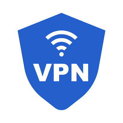 VPN shield icon. Network protection. Editable vector.