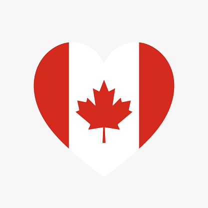 Canada heart flag. Vector illustration. EPS10