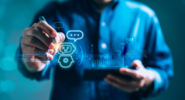 istock Use of Robot Application, AI (Artificial Intelligence) in Chatbot, Making Powerful in Digital Age 1494217081
