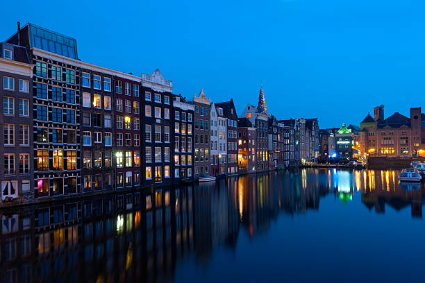 istock Houses of Amsterdam at night 149421869