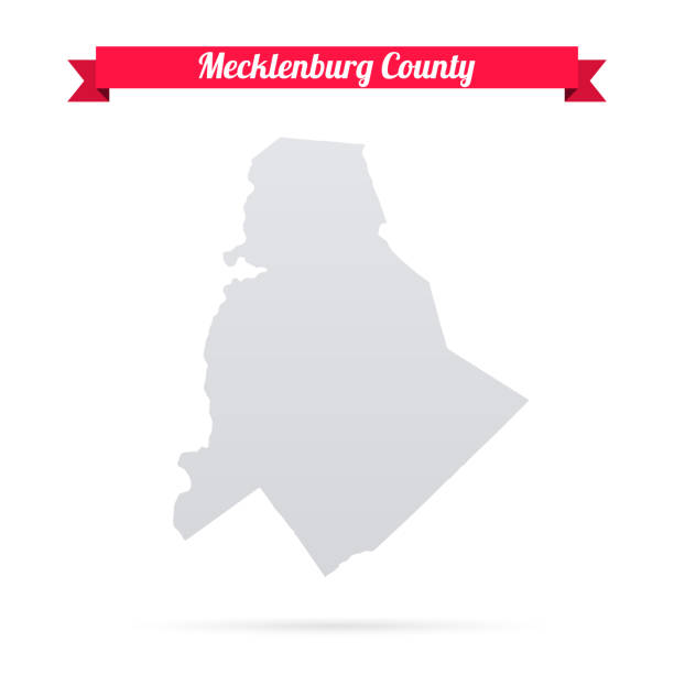 istock Mecklenburg County, North Carolina. Map on white background with red banner 1494223218