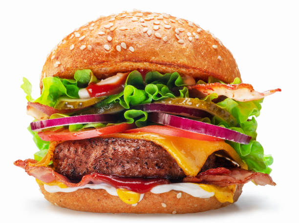 istock Tasty cheeseburger isolated on white background. File contains clipping path. 1494223338