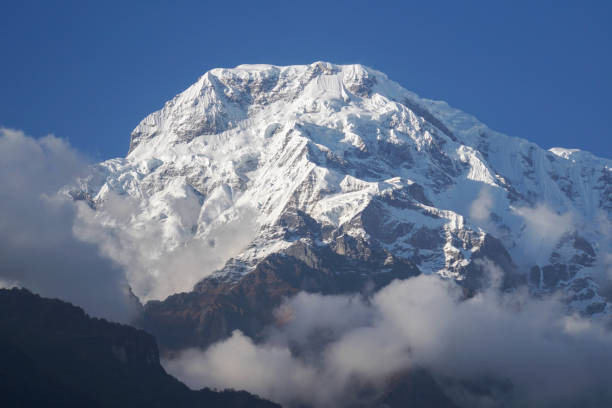 istock close up Annapurna South peak full with first snow in winter 1494225537