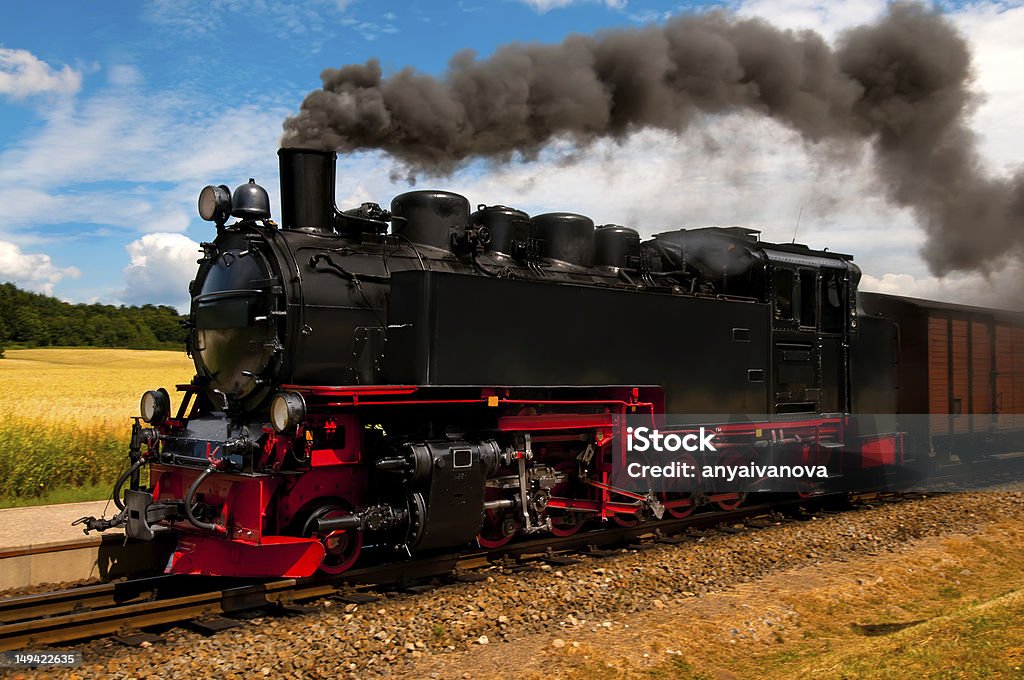 Alemão de trem a vapor - Foto de stock de Locomotiva a vapor royalty-free