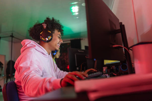 istock Gamer is playing a video game from his PC 1494227787