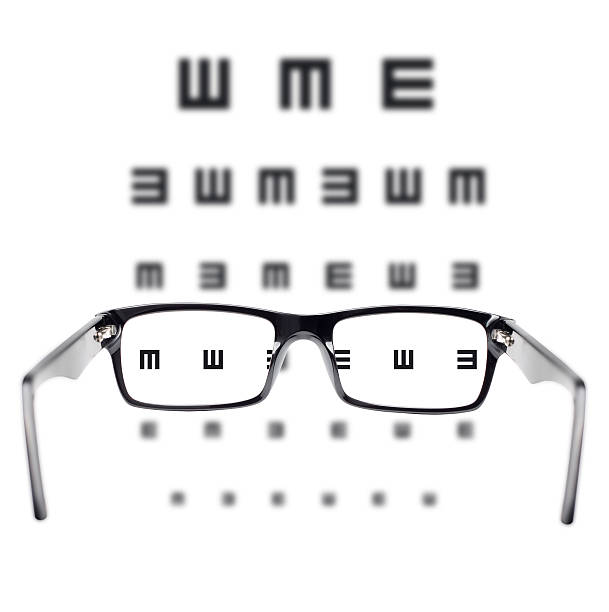 istock Sight test seen through eye glasses 149422888