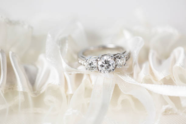 istock Engagement ring in white lingerie 1494234143