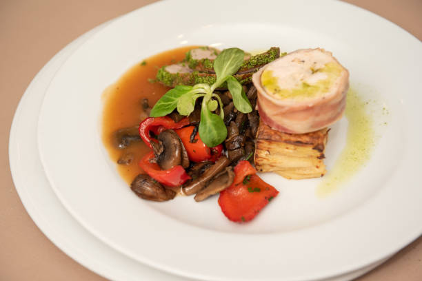 istock pork roll with red peppers and fried mushrooms 1494240490
