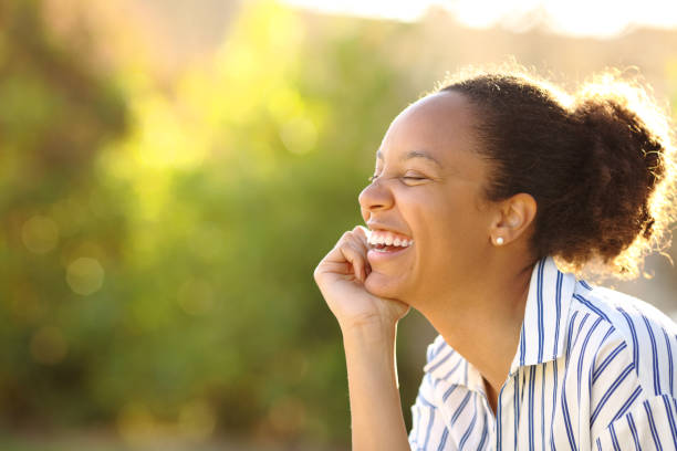 istock Funny black woman resting and laughing 1494246813