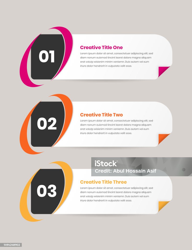 Three Process Inheading Abstract Designed Three Steps Business Process Presentation Template ...