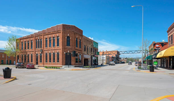 Sturgis, South Dakota, USA – May 15, 2023:  View of Main Street, the town’s central shopping area