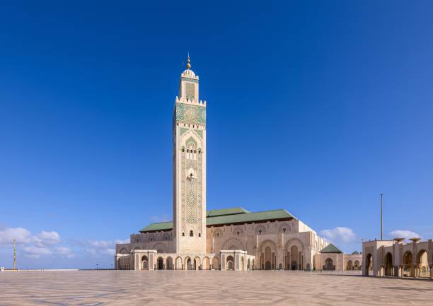 Hassan 2 Mosque in Casablanca on the west coast of Morocco stock photo