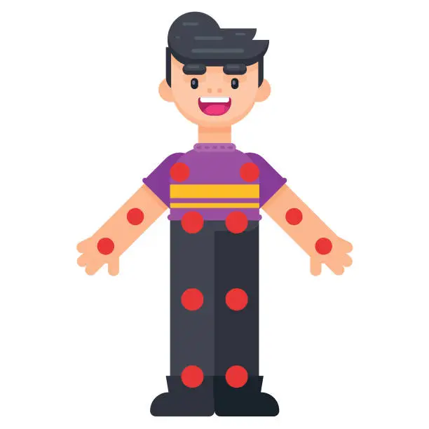 Vector illustration of Boy character for rigging and animation.