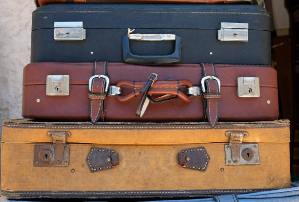 istock Pile of vintage leather suitcases 1494257236