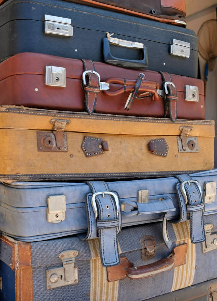 istock Pile of vintage leather suitcases 1494257305