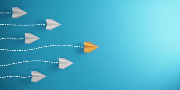 istock Leadership concept with paper airplanes 1494259957