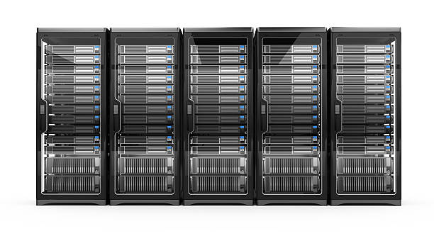 Servers racks Servers racks - front view network server rack isolated three dimensional shape stock pictures, royalty-free photos & images