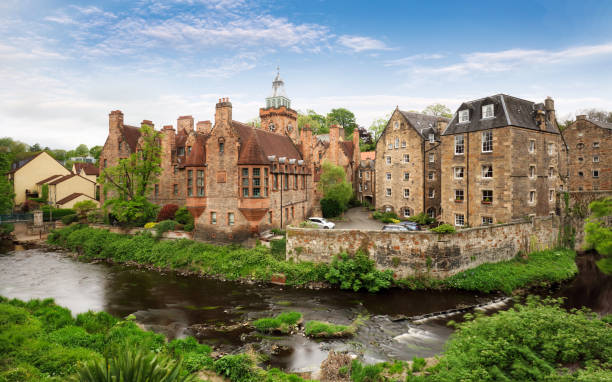 istock Scotland landscape - Dean village panorama in Edinburgh dramatic sunset, UK 1494262277