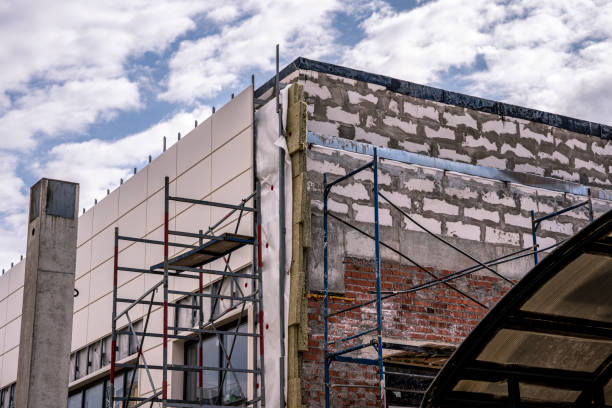 istock cladding facades with decorative panels. Building house 1494262487