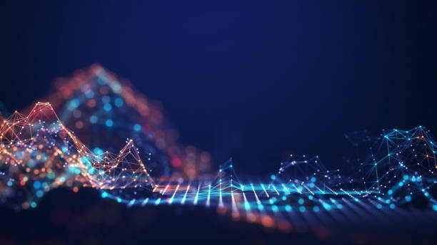 istock Abstract connected dots and lines. Concept of AI technology, Motion of digital data flow. 1494263866