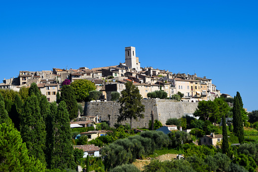 Exterior view of Saint Paul de Vence medieval village in South of France