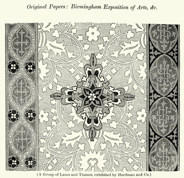 istock Lace pattern, exhibited by Hardman and Co, Birmingham Exposition of Arts, Victorian decorative art, 1840s, Vintage illustration 1494265015