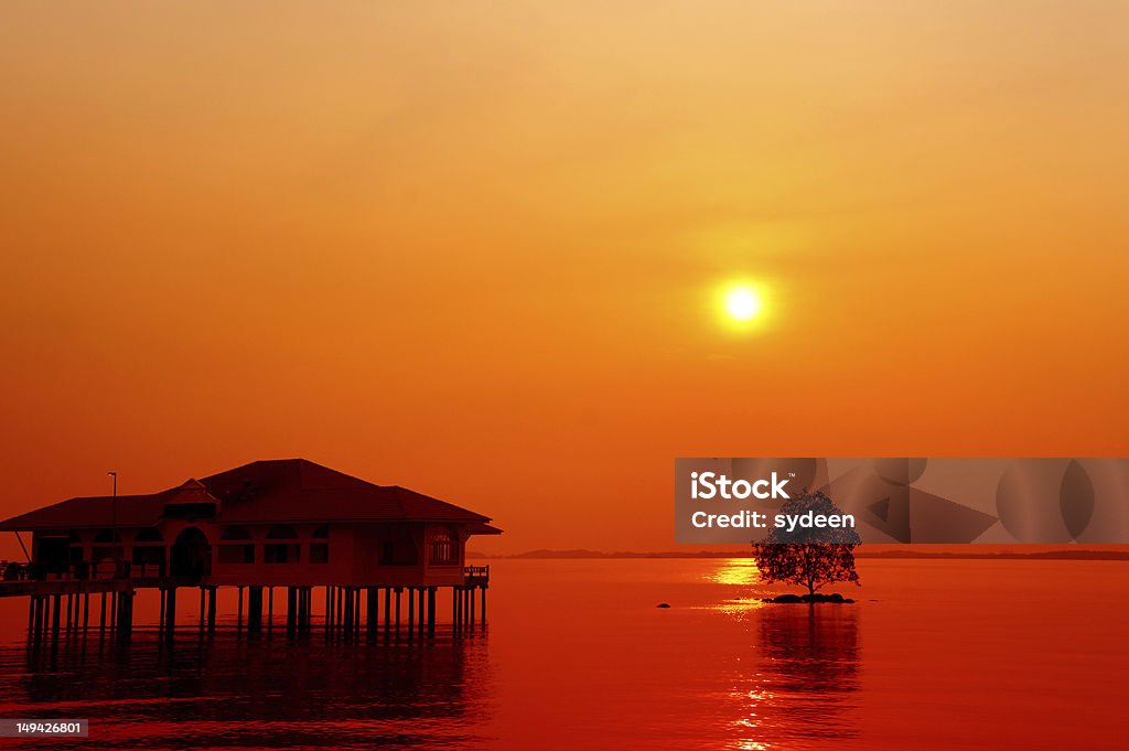 Dramatische Farbe Meerlandschaft - Lizenzfrei Auf dem Wasser treiben Stock-Foto