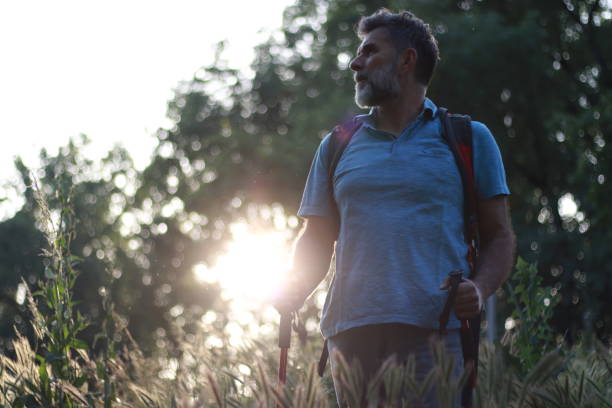 istock Senior man hiking 1494268130