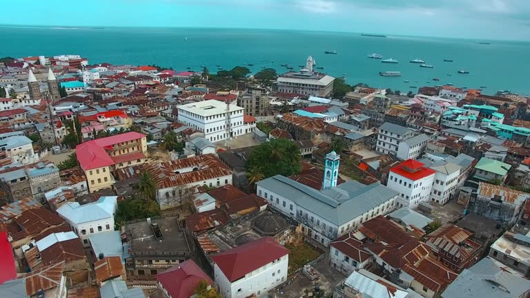 Aerial view of the historical town of Zanzibar