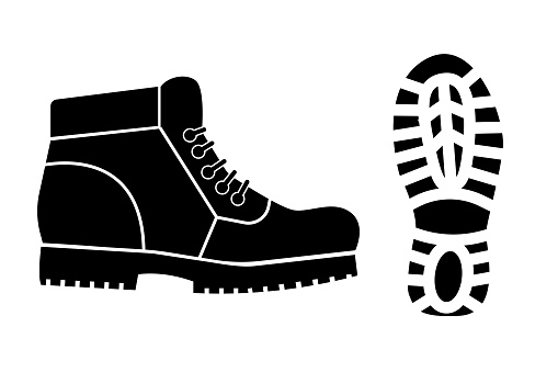 Boot for print design. boot and boot marks. Vector illustration. EPS 10.