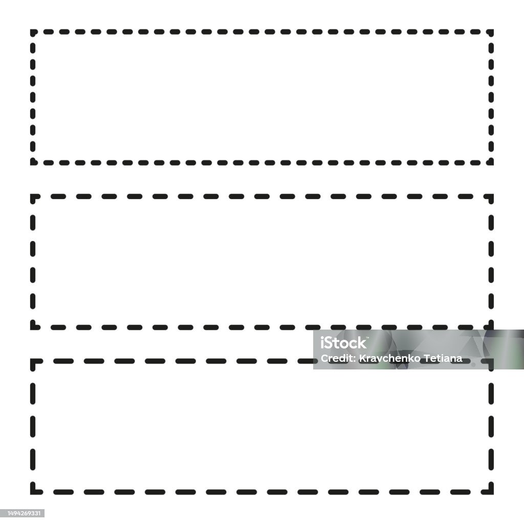 Dashed Line Rectanglesthin And Thick Lines Cut Lines Rectangle Cutout ...