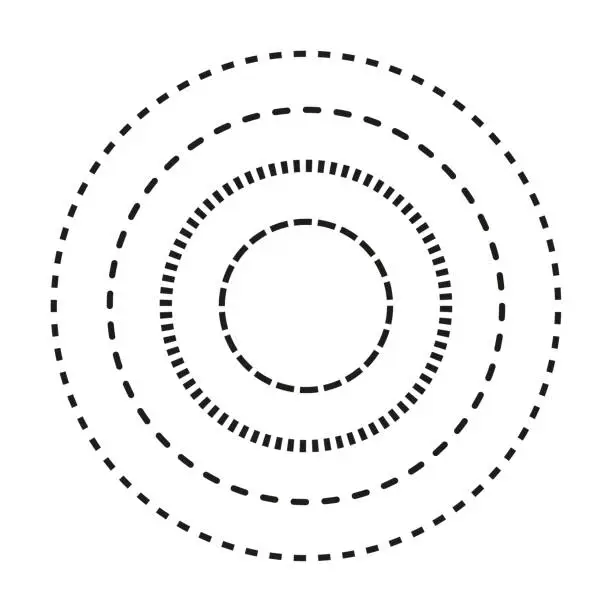 Vector illustration of Round circle stork dash clear background. vector illustration.