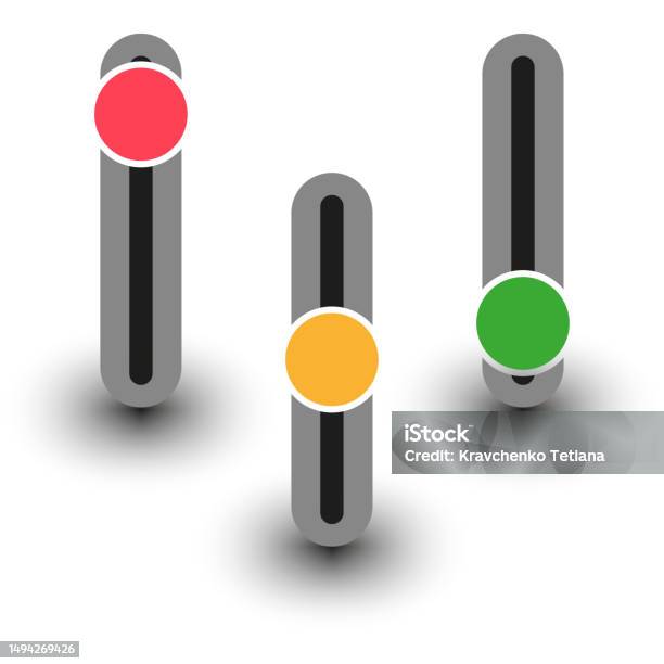 Button State Graphics Button Template In 3 State Vector Illustration Stock Illustration ...